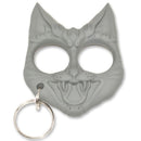 Evil Kitty Cat Defense Keychain in color Gray