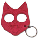 Evil Kitty Cat Defense Keychain in color red
