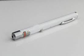 Laser Pointer Pen White Casing USB Rechargeable for office presentations and hobbies.