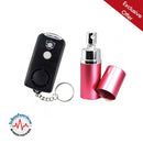 Self defense key-chain option for women with built in light and loud personal alarm.