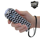 Ladies Choice Zebra design stun gun held in hand