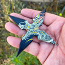 Ninja throwing stars shown in hand