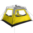 The PahaQue Basecamp 6-person quick pitch tent is designed to provide ease of use, total weather protection and extra roominess, in an affordable family camping and survival shelter tent. Side view shown.