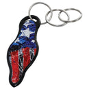 Self defense red white and blue key ring key-chain option for both women and men personal protection.