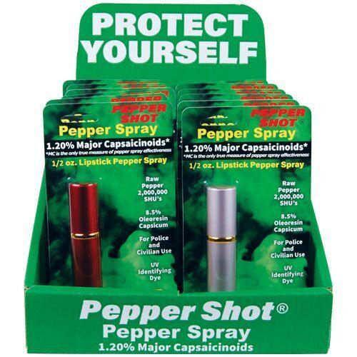 12) Pepper Shot Mixed Colors Lipstick Spray with Display SDP Inc 
