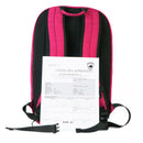 Pink bulletproof backpack for students and adults personal self defense protection as needed. Certification shown.