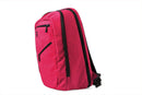 Pink bulletproof backpack for students and adults personal self defense protection as needed. Side view shown.