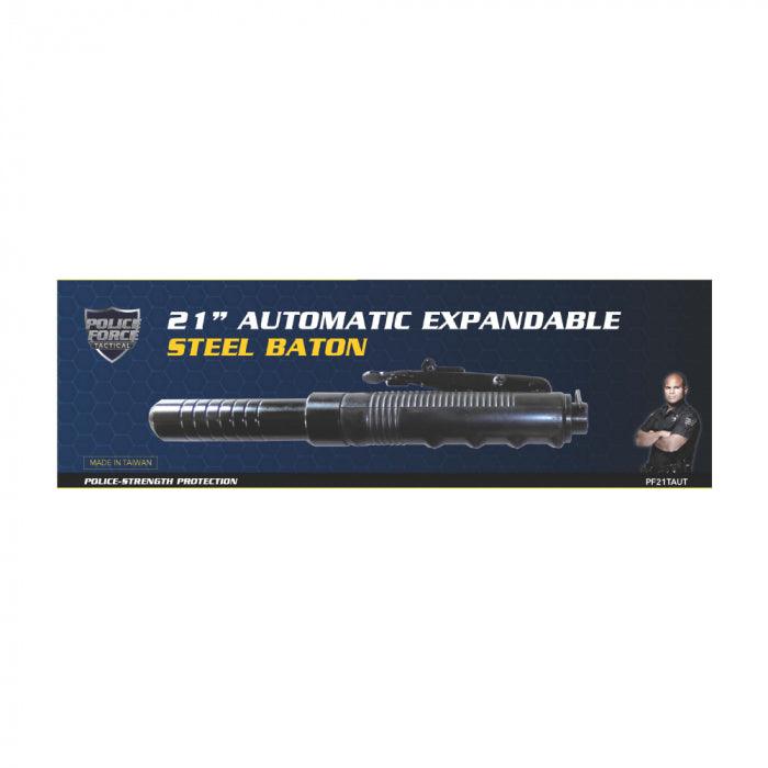 Police Force 21 inch Automatic Expandable Baton Black