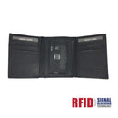 RFID Protected Leather Trifold Wallet