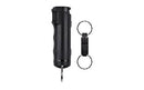 Sabre Pepper Gel with Quick Release whistle keychain in color black