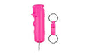 Sabre Pepper Gel with Quick Release whistle keychain in color pink