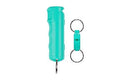 Sabre Pepper Gel with Quick Release whistle keychain in color teal