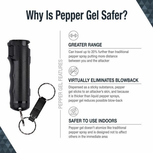SABRE Pepper Gel with Quick Release Whistle Keychain
