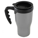 Silver coffee mug with hidden compartment