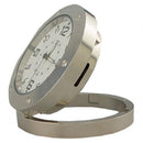 Surveillance DVR spy clock includes secret hidden camera inside with motion detector shown with side view.