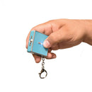 Square Off Keychain Stun Gun Color Teal in hand