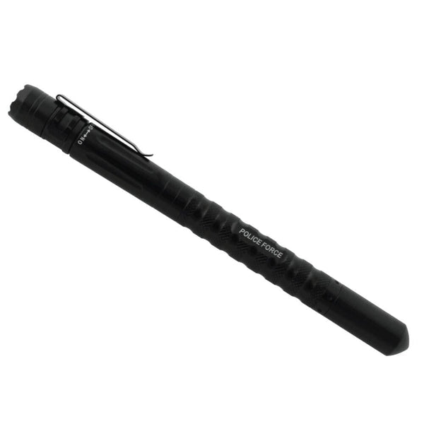 Tactical pen self-defense weapon, a bright LED flashlight, and a writing instrument all in one.