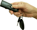 Streetwise Security mini stun gun with USB in black color held in hand