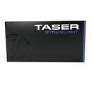 The Taser Strikelight stun gun with flashlight shown manufacturer packaging.