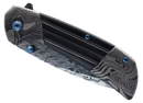 Titanium and damascus folding knife black close up