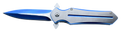 Titanium blue silver dagger folding knife