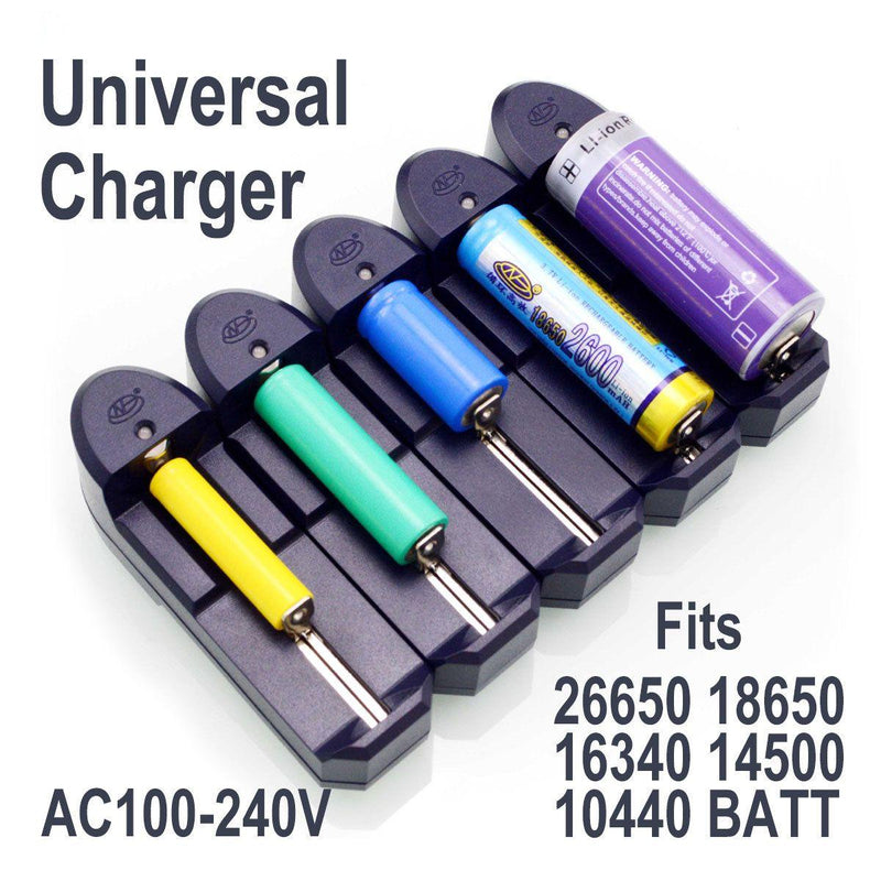 Universal battery charger for laser pointer batteries.