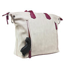 Vism satchel white burgundy CCW gun compartment