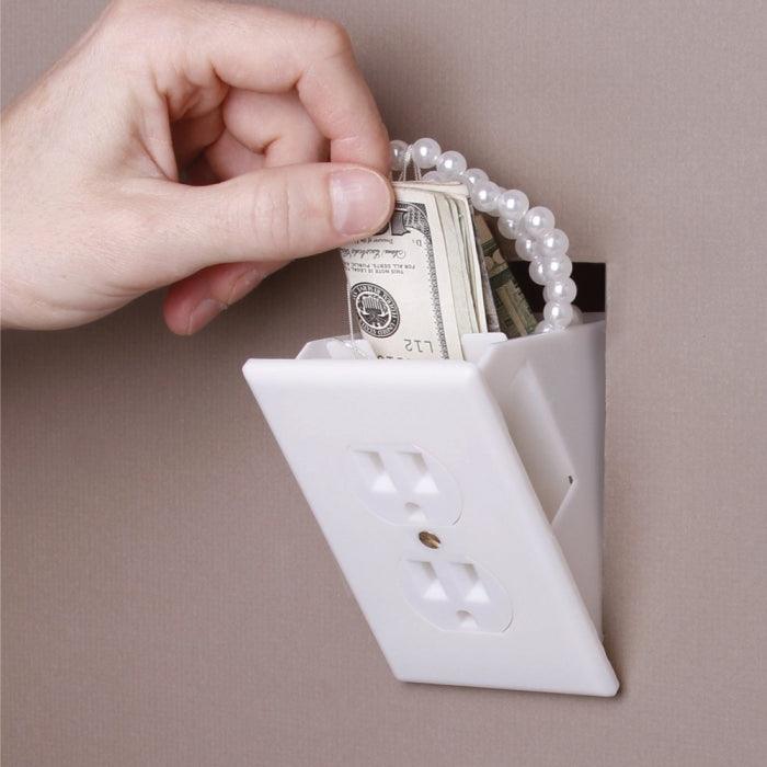 Wall Outlet with Hidden Wall Safe Compartment to safely hide valuables inside.