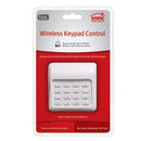Wireless security keypad for home and business protection includes loud panic alarm. Shown with packaging.