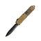 5.5 Inch Automatic OTF Knife w/ Half Serrated Dagger Blade Brown