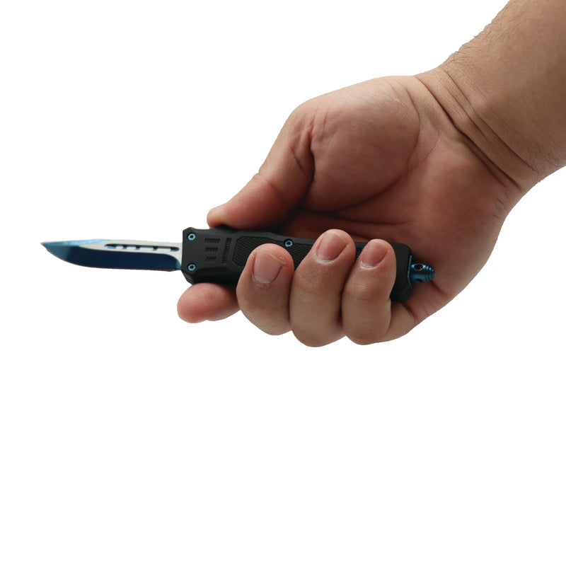 Automatic OTF Knife w/ Belt Clip Handle Color Black