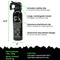 Bear spray can with features labeled on a white background