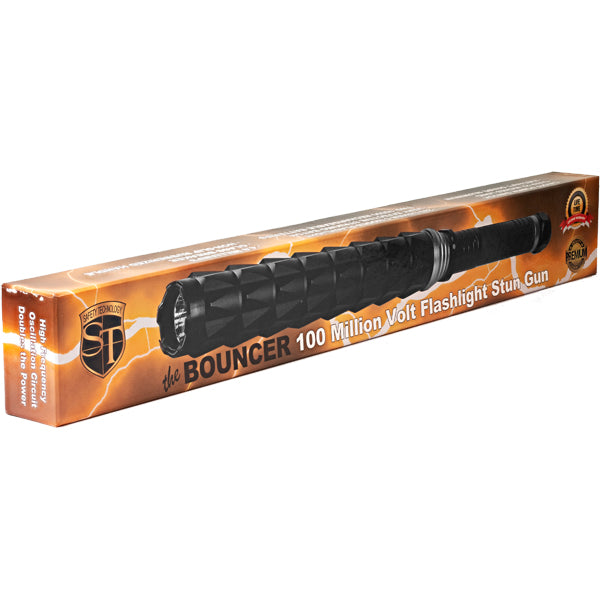 Bouncer long reach stun gun baton packaging.
