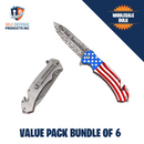 6 Units 5 Inch Spring Assisted 2nd Amendment Knife Value Pack