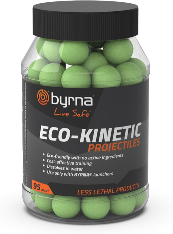 Byrna Eco-Kinetic Projectiles for less-lethal training.Byrna® Eco-Kinetic Projectiles for less-lethal training