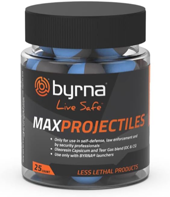 Defend yourself effectively with Byrna® Max Pepper Projectiles Jar Cout 25 Balls.