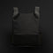 Black tactical vest on a black background