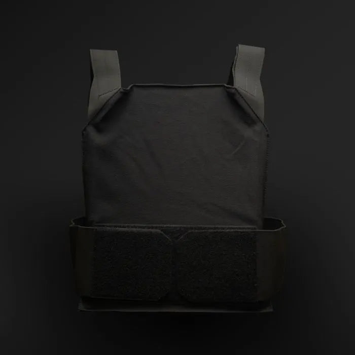Black tactical vest on a black background
