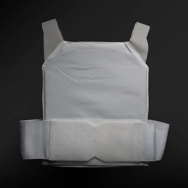 White protective vest on a black background