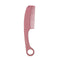 Curved pink color comb with hidden knife.