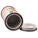 Can of Pik-Nik Organic Potato Sticks with secret hidden compartment shown with lid.