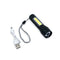 Bright flashlight with USB cable.