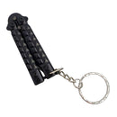 Mini butterfly knife with keychain in the closed position