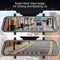 Smart car rearview mirror displaying driving and reversing angles with a clear view of the road.