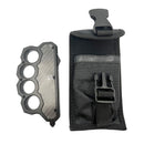 Metal belt clip, glass breaker, and molle nylon sheath with velcro belt loop are included.