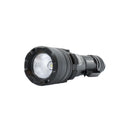 Police Force Defense stun flashlight frpnt view that includes the lens.