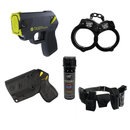 Taser Pulse 2 bundle with police dity belt, handcuffs and 3 ounce flip top pepper spray.