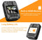 Body camera video recorder with 64GB memory and long battery life on an orange and white background