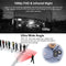 Product advertisement for a security camera with night vision and wide-angle lens features.