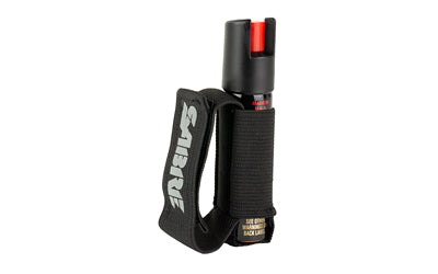 Sabre brand runner gel spray with black hand strap.